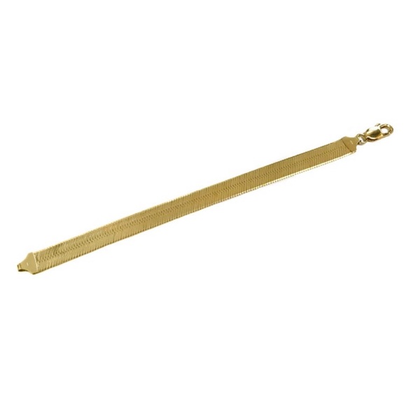 Herringbone 18K Gold plated bronze bracelet - Picture 2 of 5